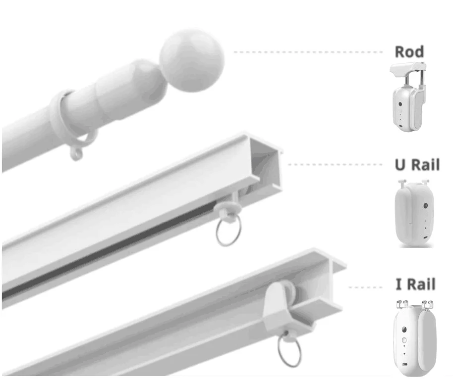 Amazon Alexa Voice Control Curtain Bot Inside Battery Rechargeable Tuya Smart Roman Rod Motor