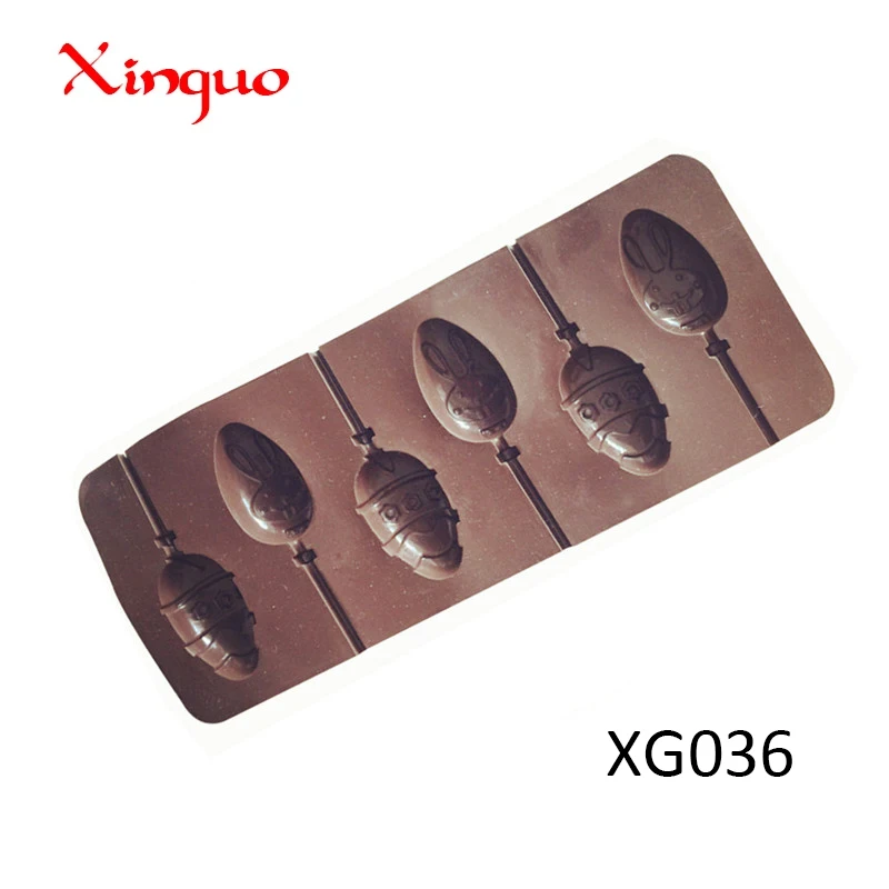 917 6 cavity Easter egg rabbit shape silicone mold for lollipops lollipop candy mold diy hand make bpa free resin silicone