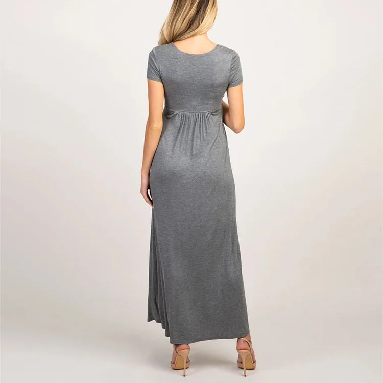 
Wrap Bresfeeding Long Maxi Nursing Maternity Dress Maternity Clothing Dresses 