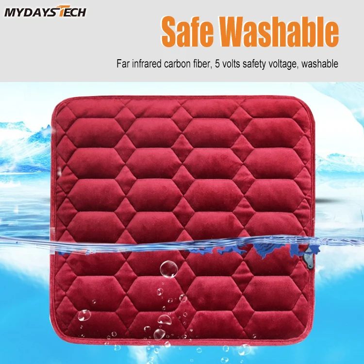 Mydays Outdoor Safety Comfortable Non-slip Car Heating Seat Cushion Cover with 3 Heat Setting