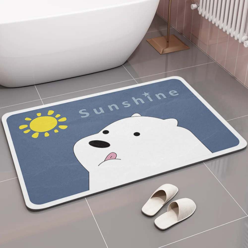 Custom printing thin diatomite quick dry diatomaceous earthbath mat