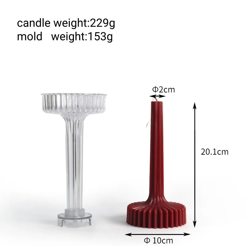DIY Long Pole Vase Acrylic Candle Mold Stripe Plastic Pillar Candle Mould vase Cylinder Moulds for Candle Making