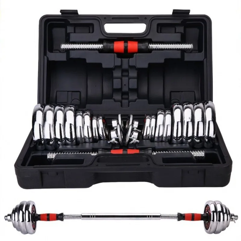 Bodybuilding Fitness Durable Free Weight portable Adjustable barbell Dumbbell set in box storage