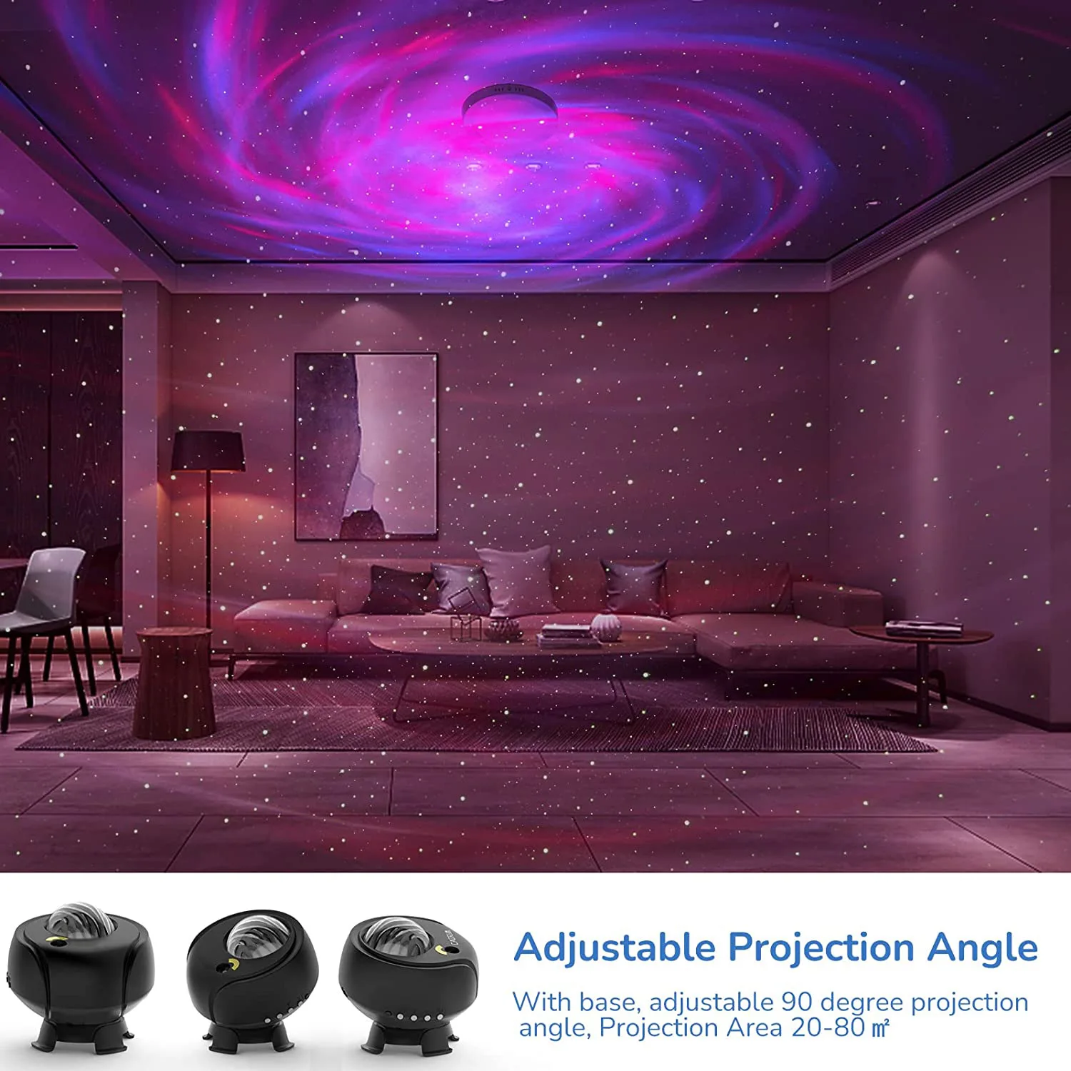 Remote Control Moon Star Nebula Aurora Starry Sky Music Night Light Galaxy Star Projector With Bluetooth Speaker