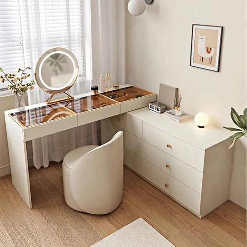 Factory Hot luxury selling Modern wooden dressing table with mirror and light dressing table for bedroom dressing table