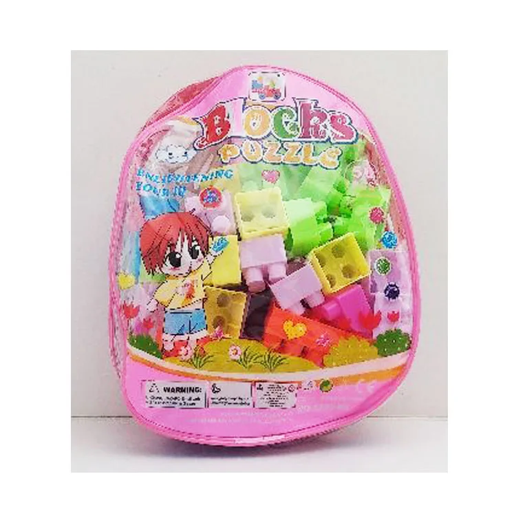 50pcs Newstic Educational DIY Brick Toy Cheap Kids Intellect Blocks Toys Backpack Plastic Plastic Puzzle