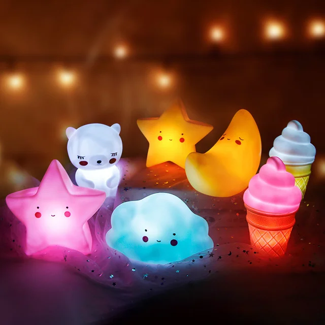 Factory Price Animal Soft Toy Sleep Night Light Mini Cartoon Baby Night Lights For Kids