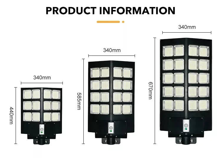 300 400 500 w watt outdoor ip65 waterproof led solar street lights with motion sensor