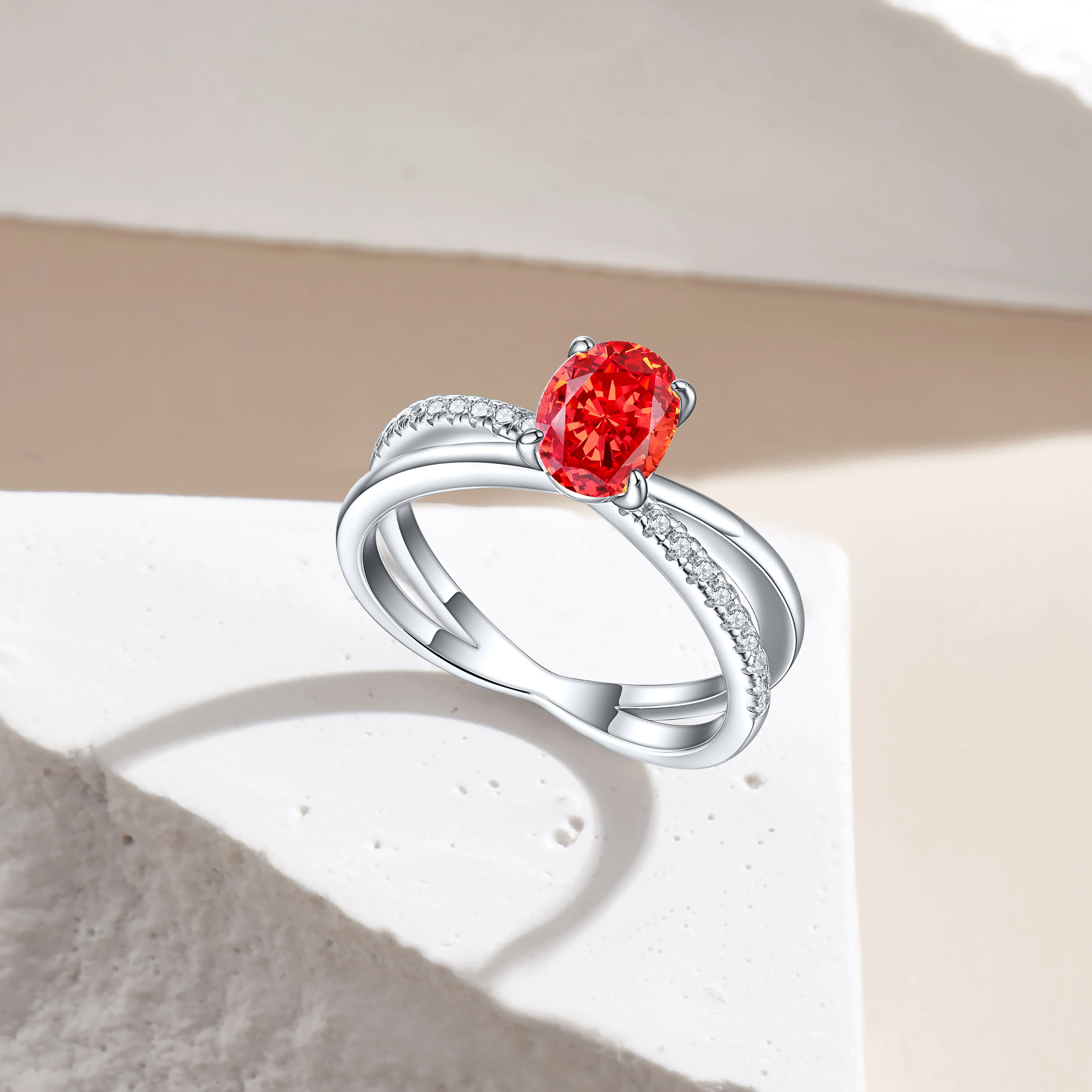 Luxury Fine Jewellery 8a Cubic Zirconia 925 Sterling Silver Women Simple Colored Ring Jewelry Lady Rhodium 18k Gold Plated