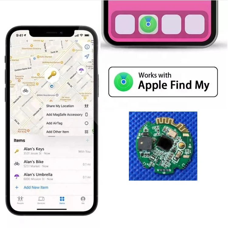 Find My Tag Custom PCB Manufacturer Shenzhen Supplier With Apple Airtag OEM ODM One-Stop PCBA Assembly Decides for Airtag Apple