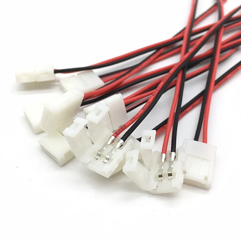 8mm 10mm 12mm 2pin 3pin 4pin 5pin Single Dual End Solderless Cover Connector IP65 15cm Cable Wire for 5050 3528 LED Strip
