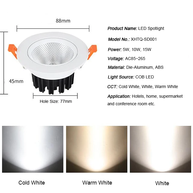 
2021 Widely Use Custom ceiling Wholesale Lights house spotlight 5W 10W 15W spot lighting COB led light downlights fixture 