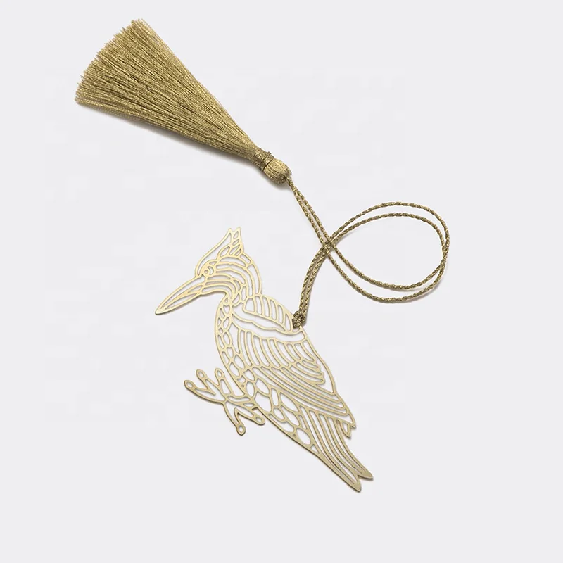 Custom Giraffe Metal Bookmark Cartoon Animal Metal Bookmark Page Clip-on Mini Metal Hollow Bookmark With Tassels