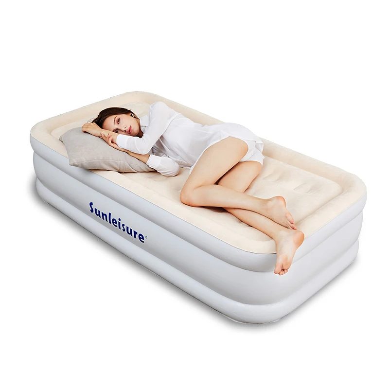 Wholesale inflatable bed custom size bed air mattress single with comfort coil