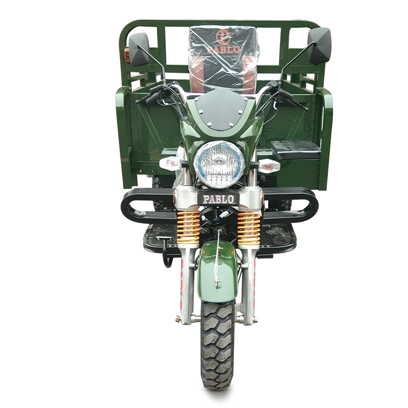 Adult gasoline engine enclosed caoutchouc moto gas cargo use electric voiture roof big wheels tricycle