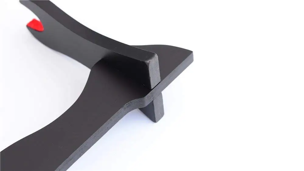 Wholesale Factory Wood Saword Display 1 Layer Black Wood Katana Stand