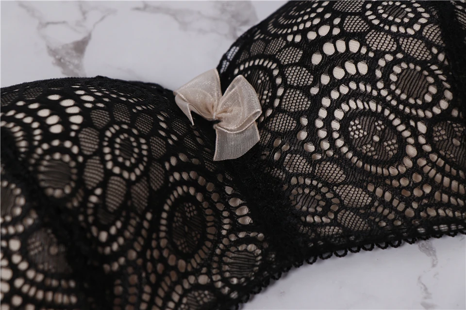 
floral embroidery bra set sexy girl push up underwear set women panties set 