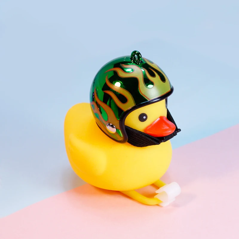 Hot sale bike accessories bicycle bell handle bar small yellow duck rubber horn with helmet bike child horn for bike scooter