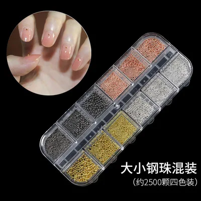 12 Boxes Nail Sequins Glitter Flakes Rhinestones Gems Diamonds Heart Pearl Nail Art 3D Decoration  Crystal Rhinestone