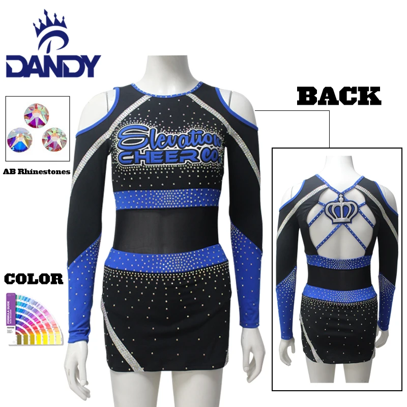 dandy free design cheerleader wear custom logo sublimation youth cheerleading uniforms