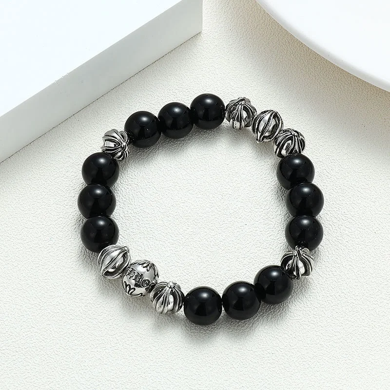 Fashion Jewelry Vintage Style Cross Round Beads Oxidation Hand Made Turquoise Stone Love Miss You Long Distance Couple Bracelet