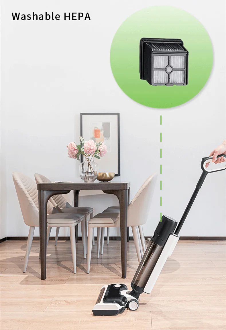 Smart touch screen display brushless motor 4 in 1 voice assistant wet and dry vacuum water self cleaning for hard wood floors