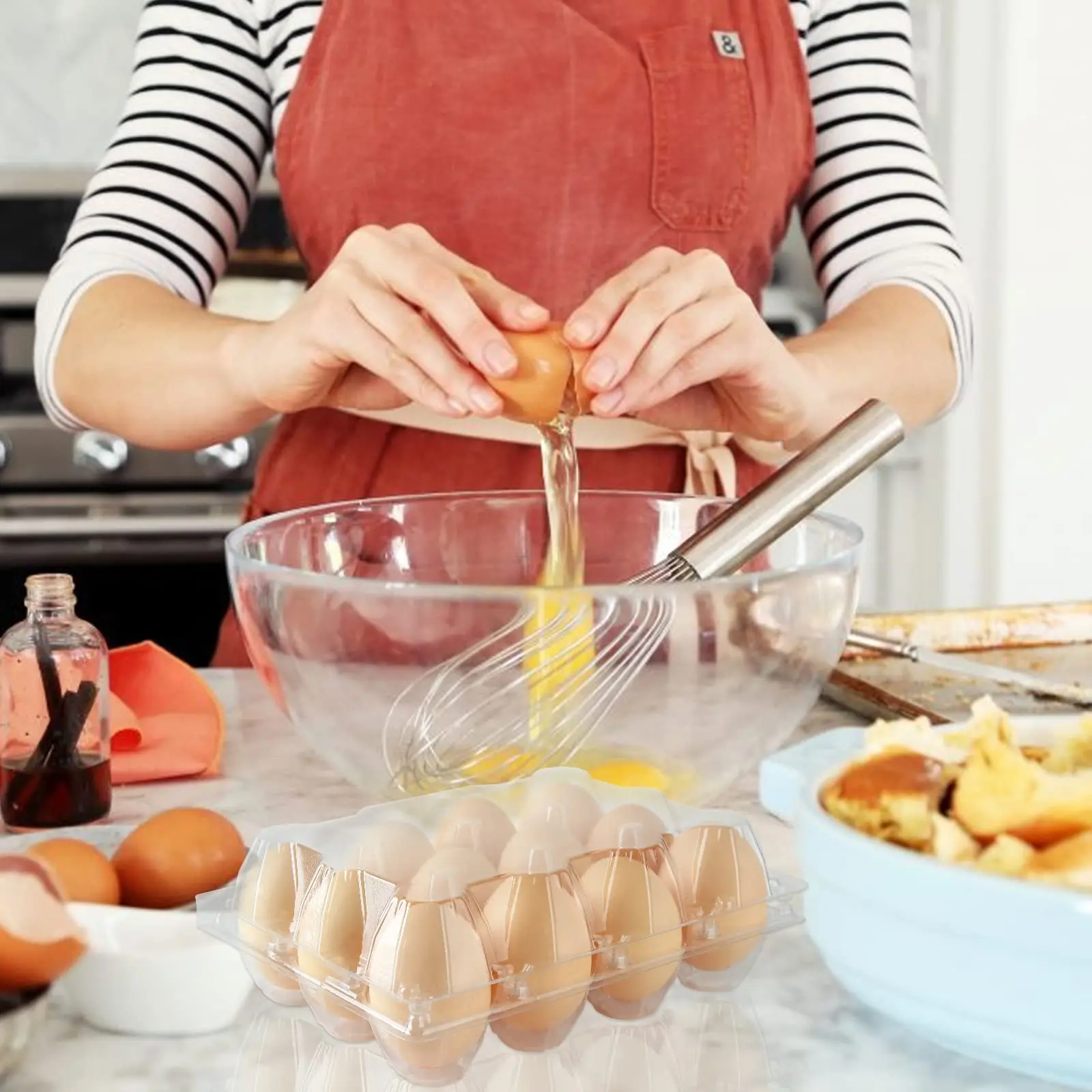 Одноразовые коробки для куриных яиц с 12 отверстиями прозрачные лотки фермерские держатели раскладушка упаковочная коробка