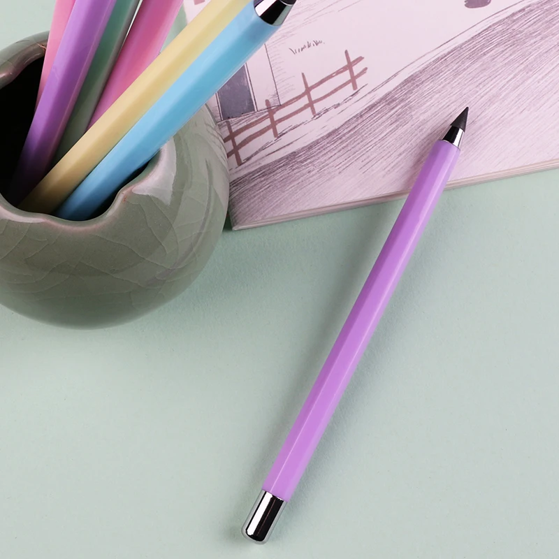 Kids pencil not need to be sharpened school eternal pencil with colorful body can print customized logo