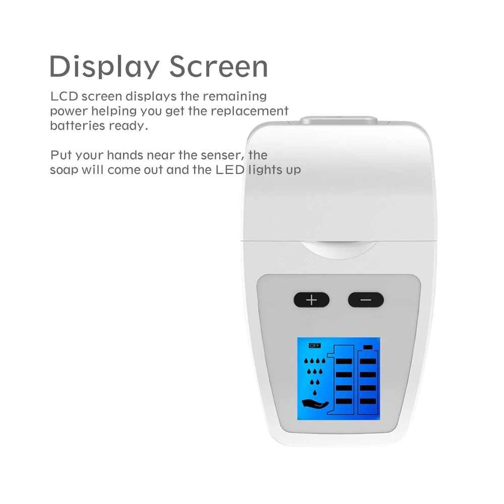 Morden style LCD display bathroom wall mount touchless hand sanitizer dispenser motion sensor automatic soap dispenser