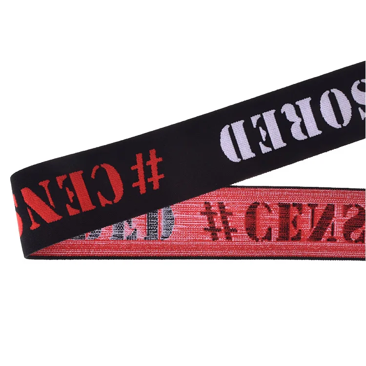 custom polyester jacquard embroidery webbing polyester flat jacquard weave nylon strap imitation nylon jacquard webbing