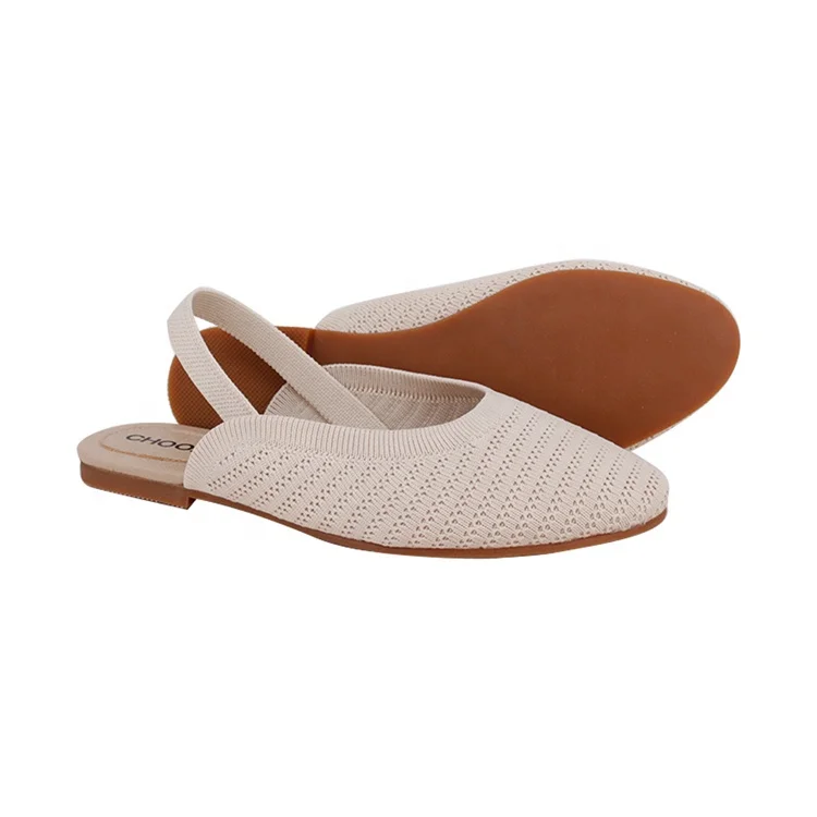 Choozii Fashion High-end Knit Fabric Upper Sling Back Women Flat Sandals
