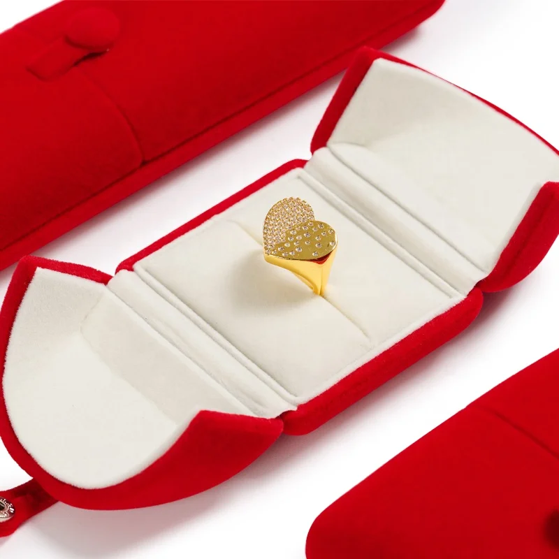 FANXI Elegant Wholesale Red Velvet Jewelry Boxes For Ring Necklace Bracelet Holder Gift  jewellery Packaging Box
