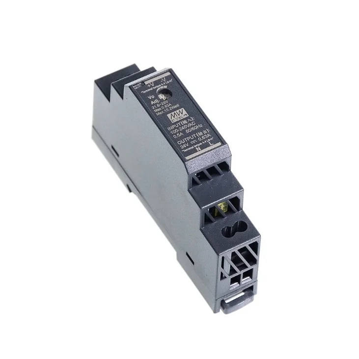 HDR-15-24 AC-DC15W 24V 0.63A DIN RAIL ORIGINAL MEAN WELL SWITCHING POWER SUPPLY ultra slim step shape DIN RAIL