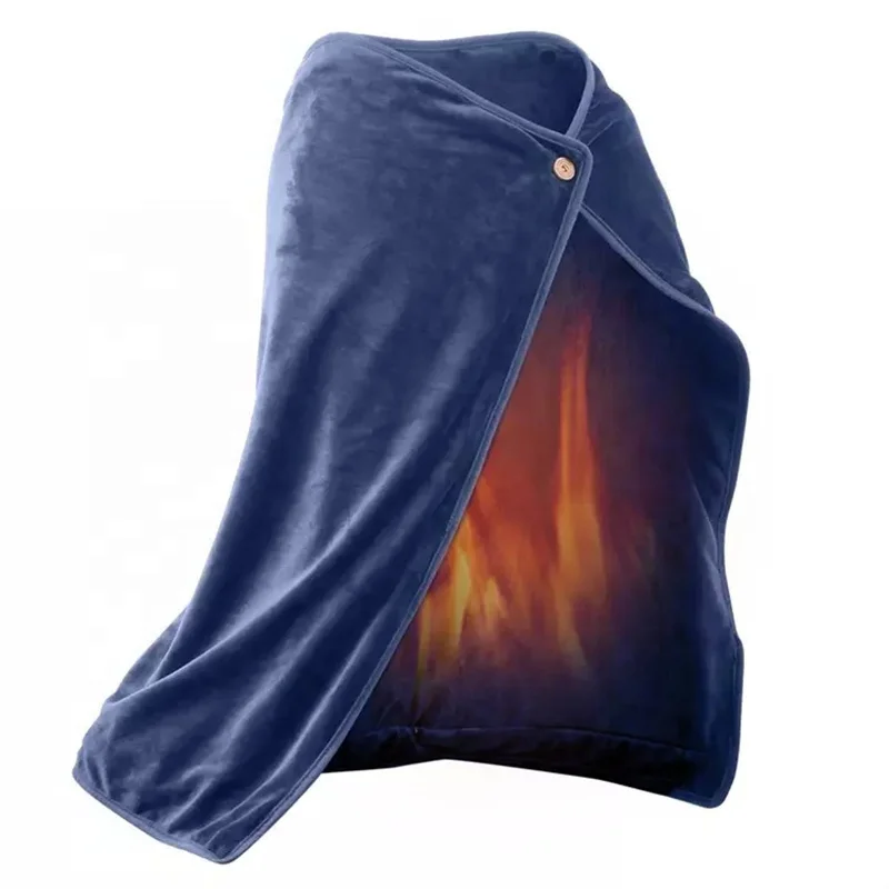 Trending products 2024 new arrivals home use flannel usb wearable heated blanket warm and soft electric heating shawl for winter