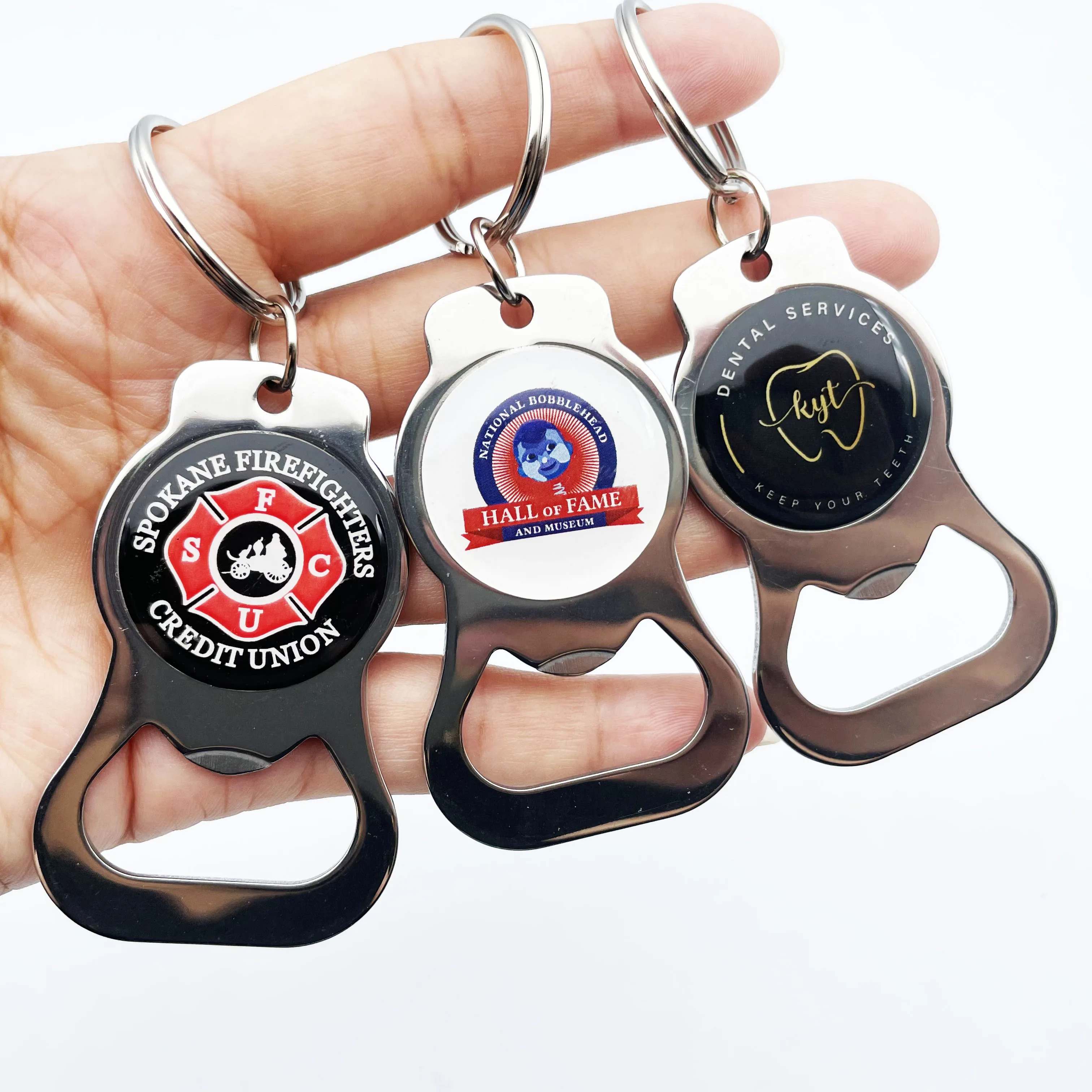 Low Price Promotional Sublimation Blanks Keychains Metal Bottle Opener Keychains Transfer Sublimation Key Rings for Photos