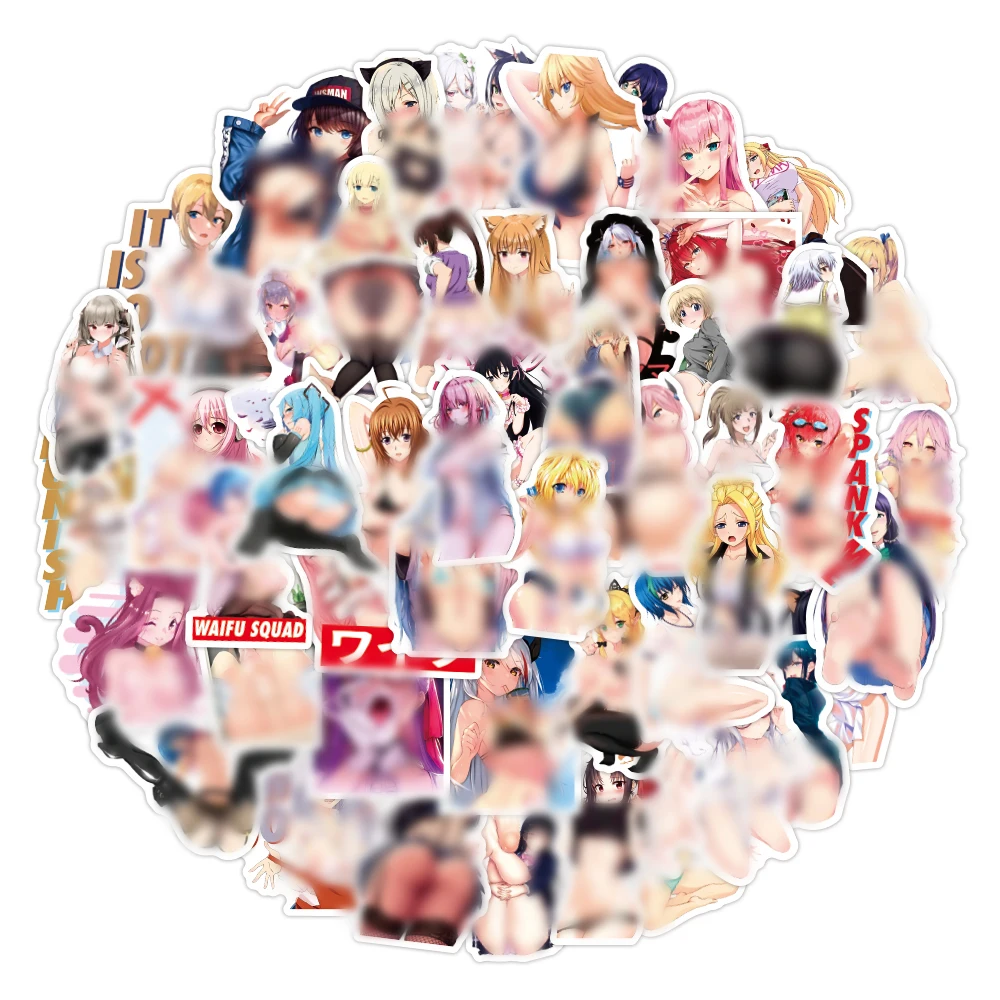 50pcs Japanese anime sexy girls sticker custom cartoon waterproof laptop notebook skateboard pvc vinyl high quality stickers