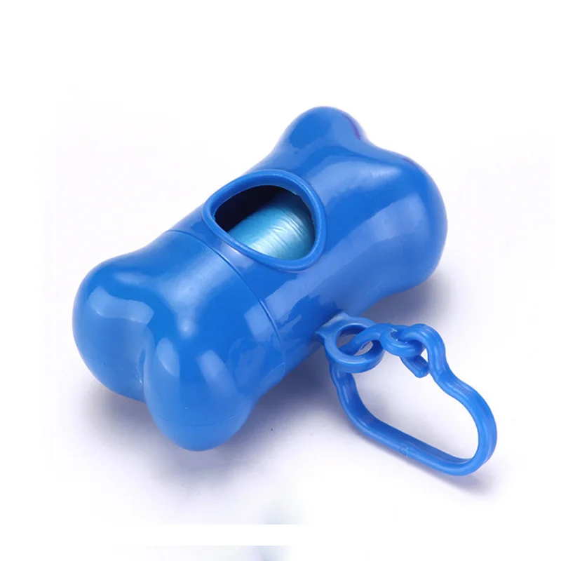 Cheap hot sale Pet Bone type litter box pet Dog poop waste trash bags with dispenser holder bag dispenser set