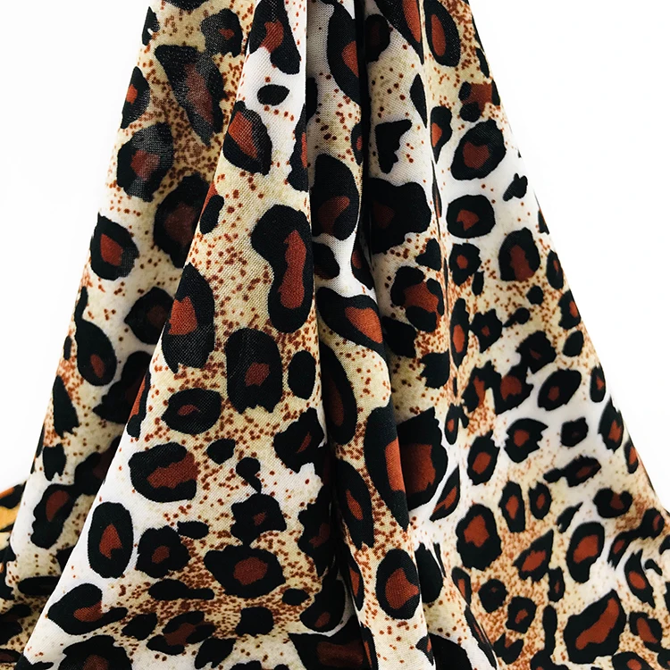 shaoxing esse 95%T 5%elastane animal printed knitted FDY fabric for garment