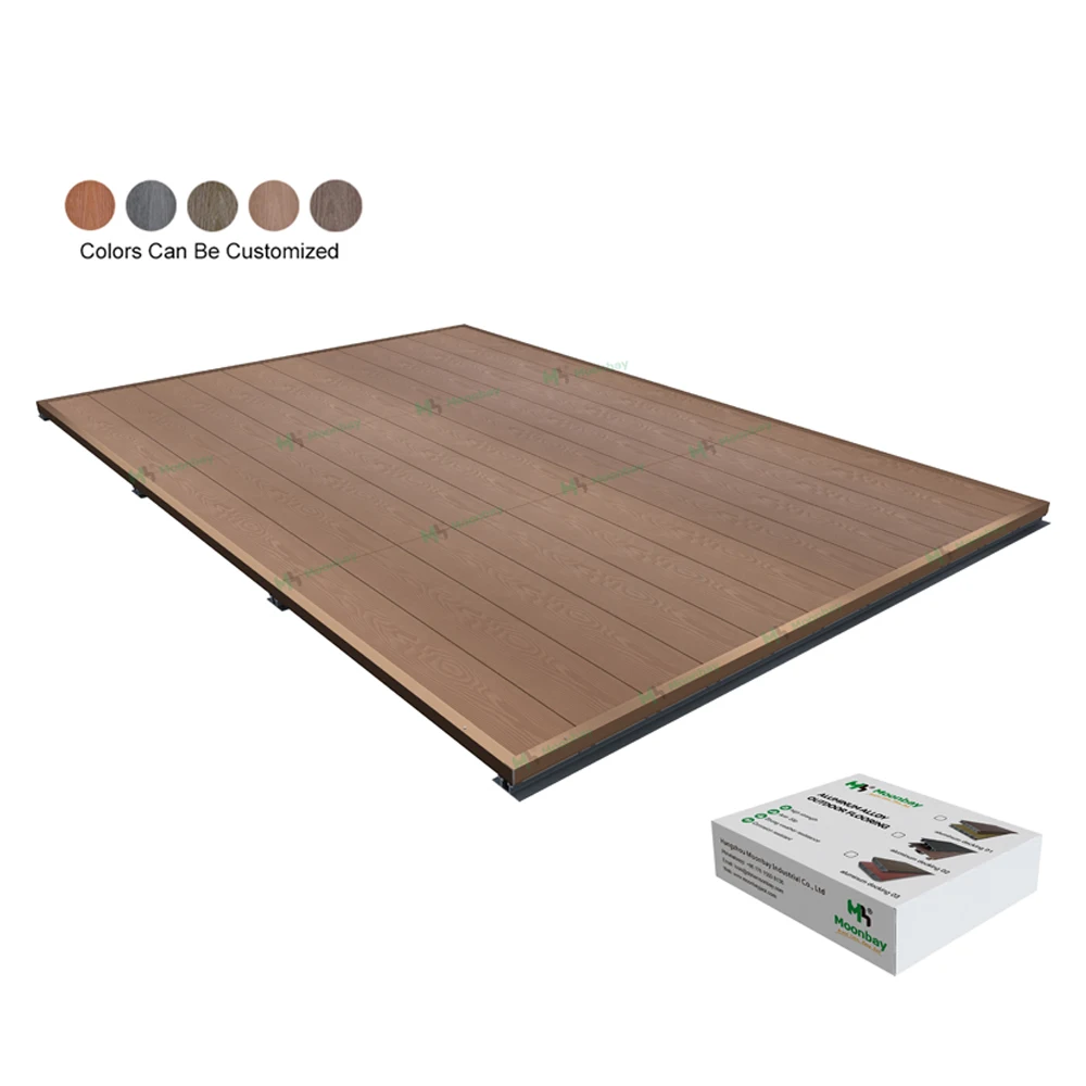 Waterproof Outdoor Aluminum Alloy Decking Floor Plank Extruded Aluminum Outdoor Flooring