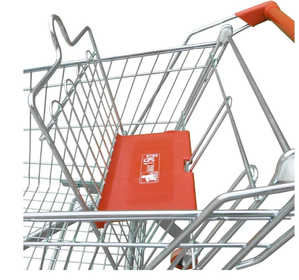 popular european style supermarket  wire shopping trolley steel  cart with plastic cover