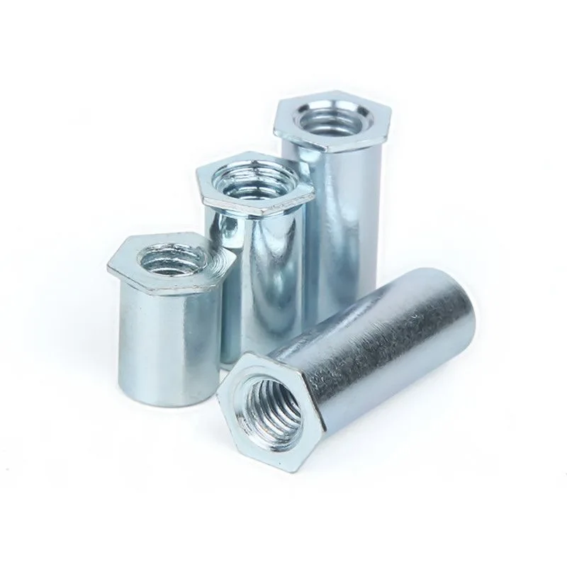 Hexagonal pressure rivet stud fasteners Carbon steel galvanized riveted screws SO-032-4/6/8-34mm Through-hole nut column for pan