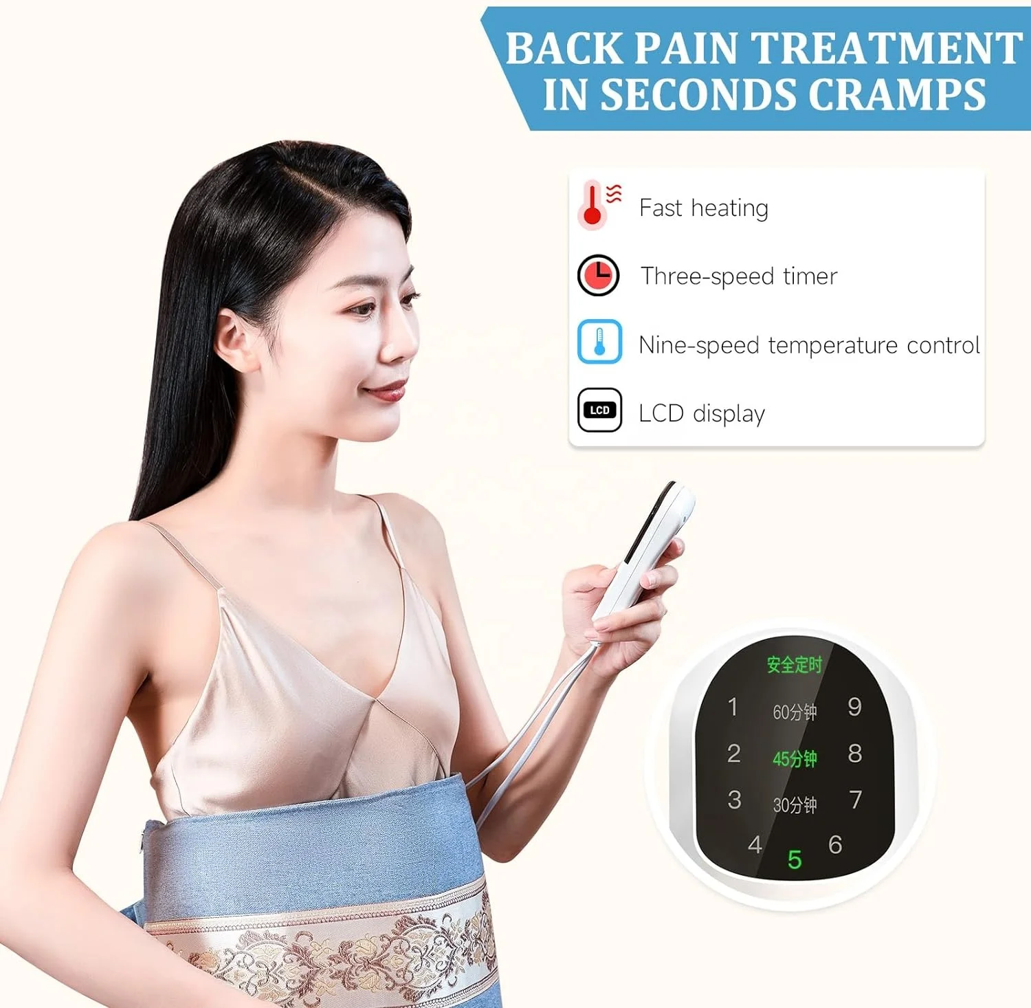 OEM/ODM Electric Sea Salt Hot Heated Pad with Moxibustion 9 Heat Settings Thermal Equipment for Back Pain Relief