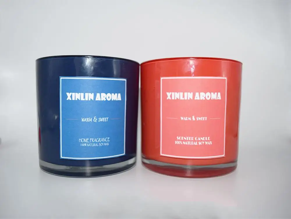 Large size glass jar scented candles Long time Burning  Wood Wick Soy wax  aromatheropy  candle