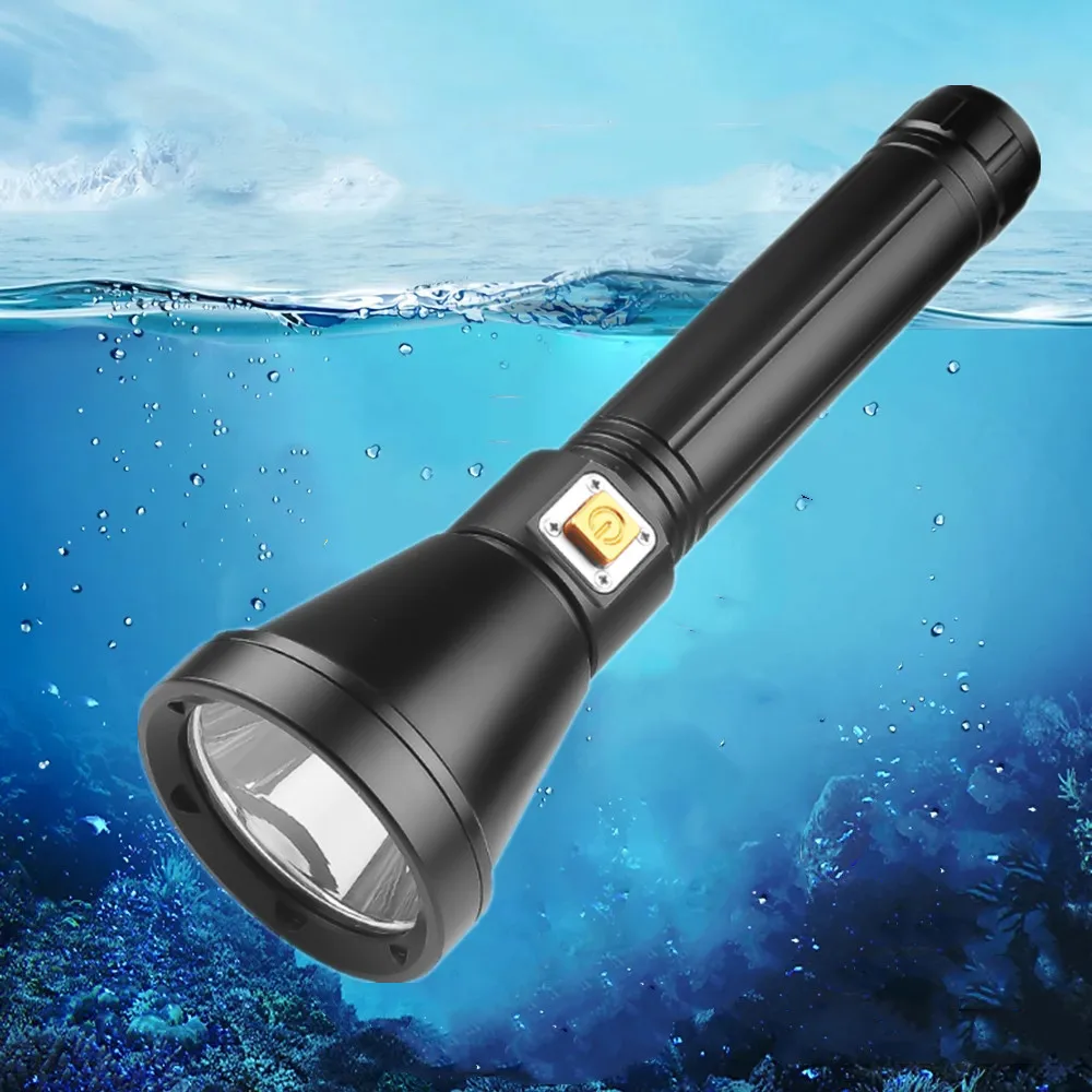 Most Powerful XHP90 LED Diving Flashlight Super Bright Professional Dive Lamp IP68 Highest Waterpoof Troch Lantern with Rope