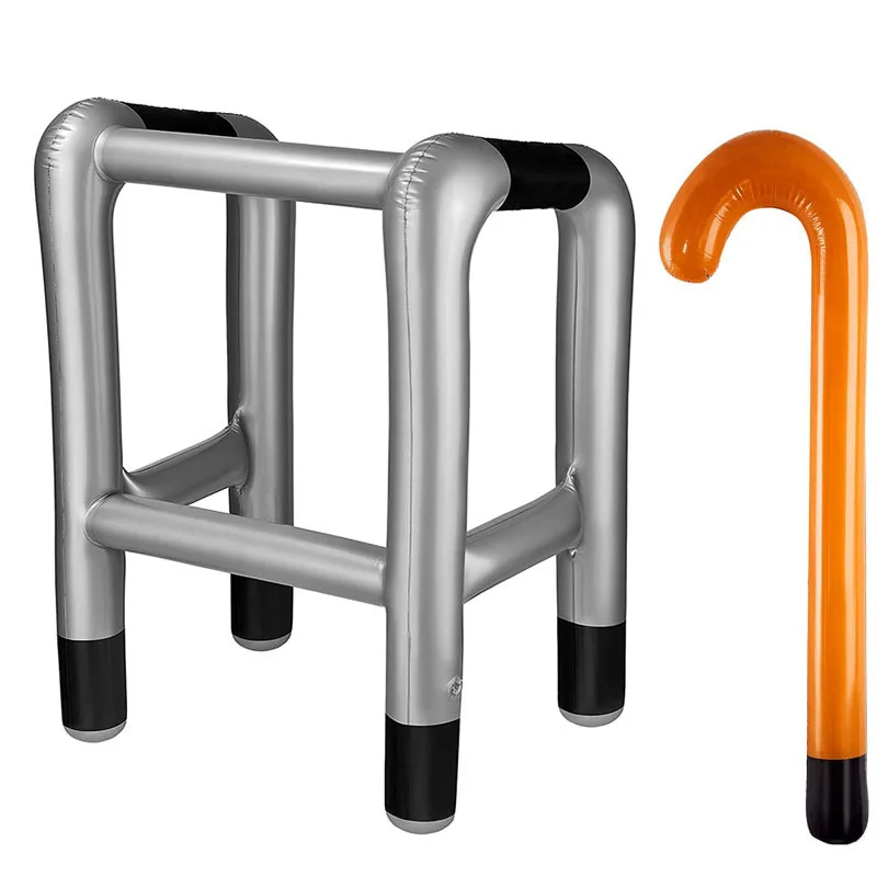 inflatable zimmer frame walking sticks Old Man Inflatable Cane Funny Old Age Costume Accessories