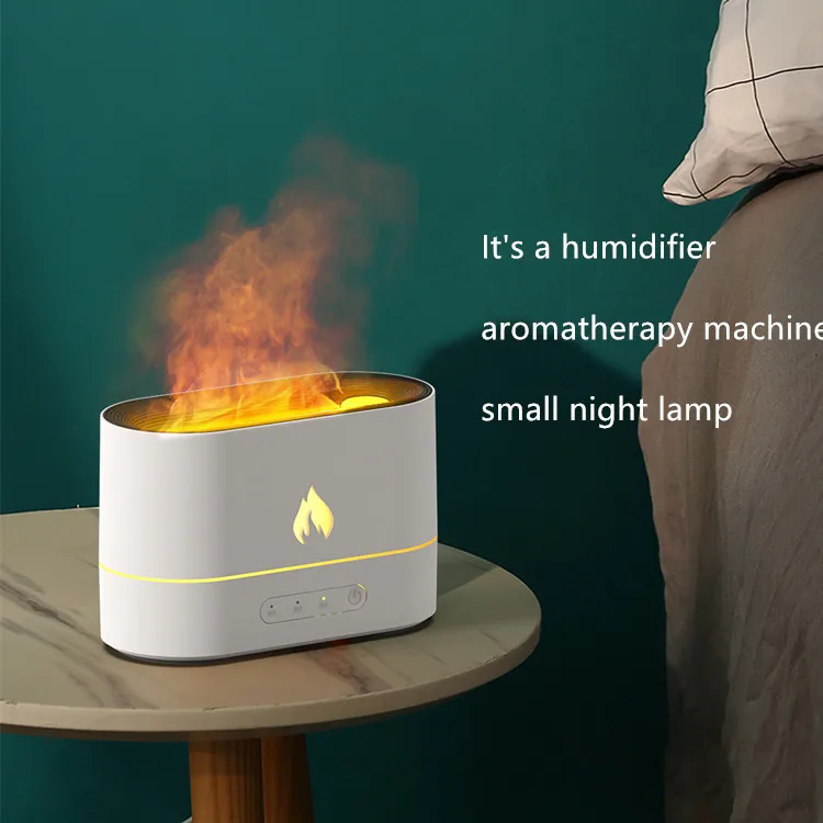 Smoke Ring Mist Spray Humidifier Aroma Essential Oil Aromatherapy Oil Diffuser Flame Night Light