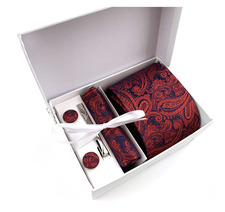  XUNBEI New Style Fashion Stripe Silk Necktie With Gift Box Formal Fabric For Neckties