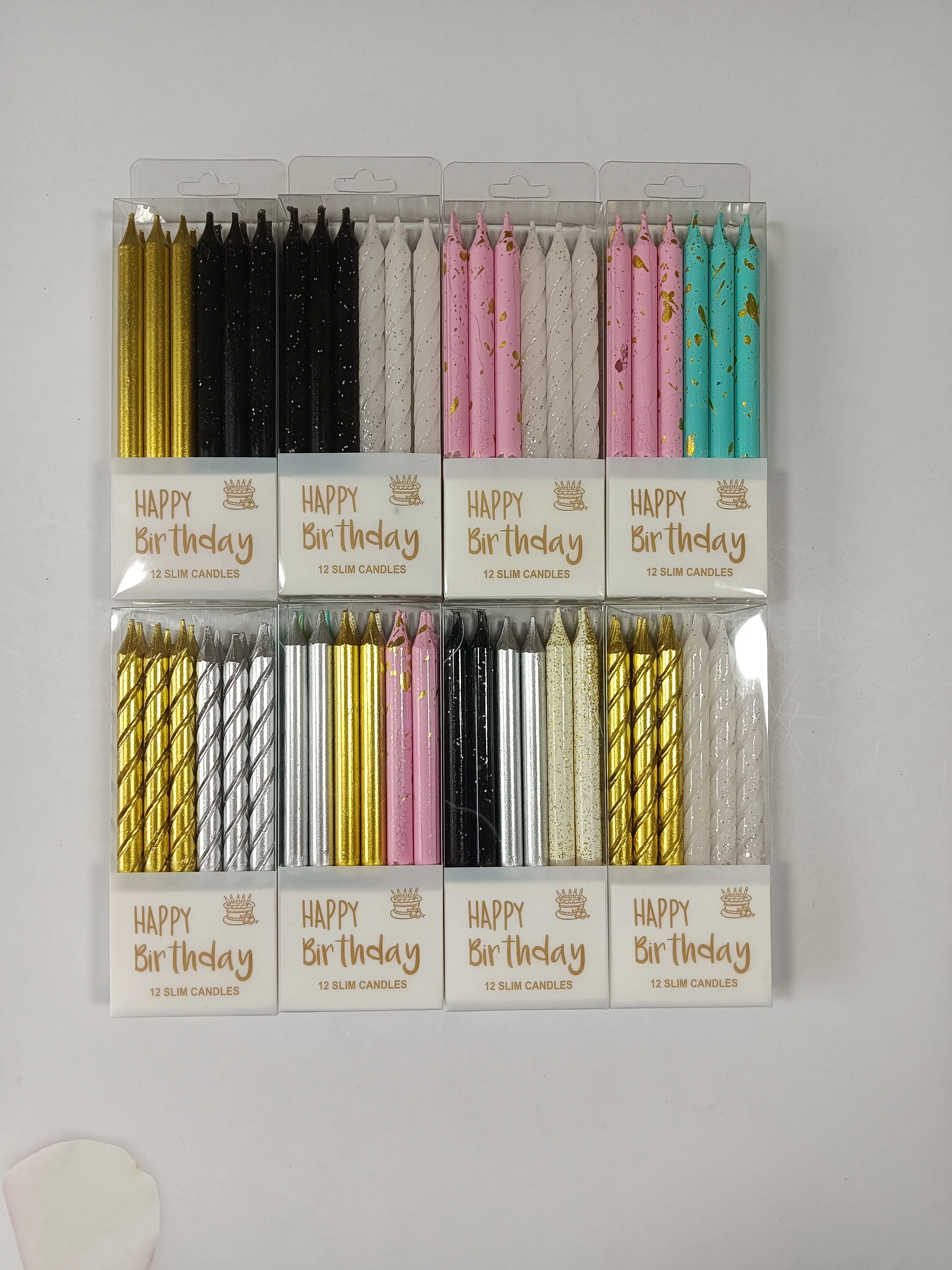 New Style Birthday Candles Colorful Long Thin Birthday Candle For Cake Decor