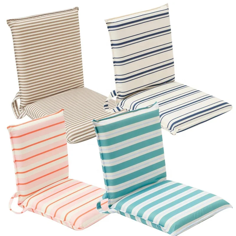 Manufacture Foldable Cushion Padded Outdoor Camping Travel Lounger, Portable Durable Back Lean Folding Floor Beach Chair Seat