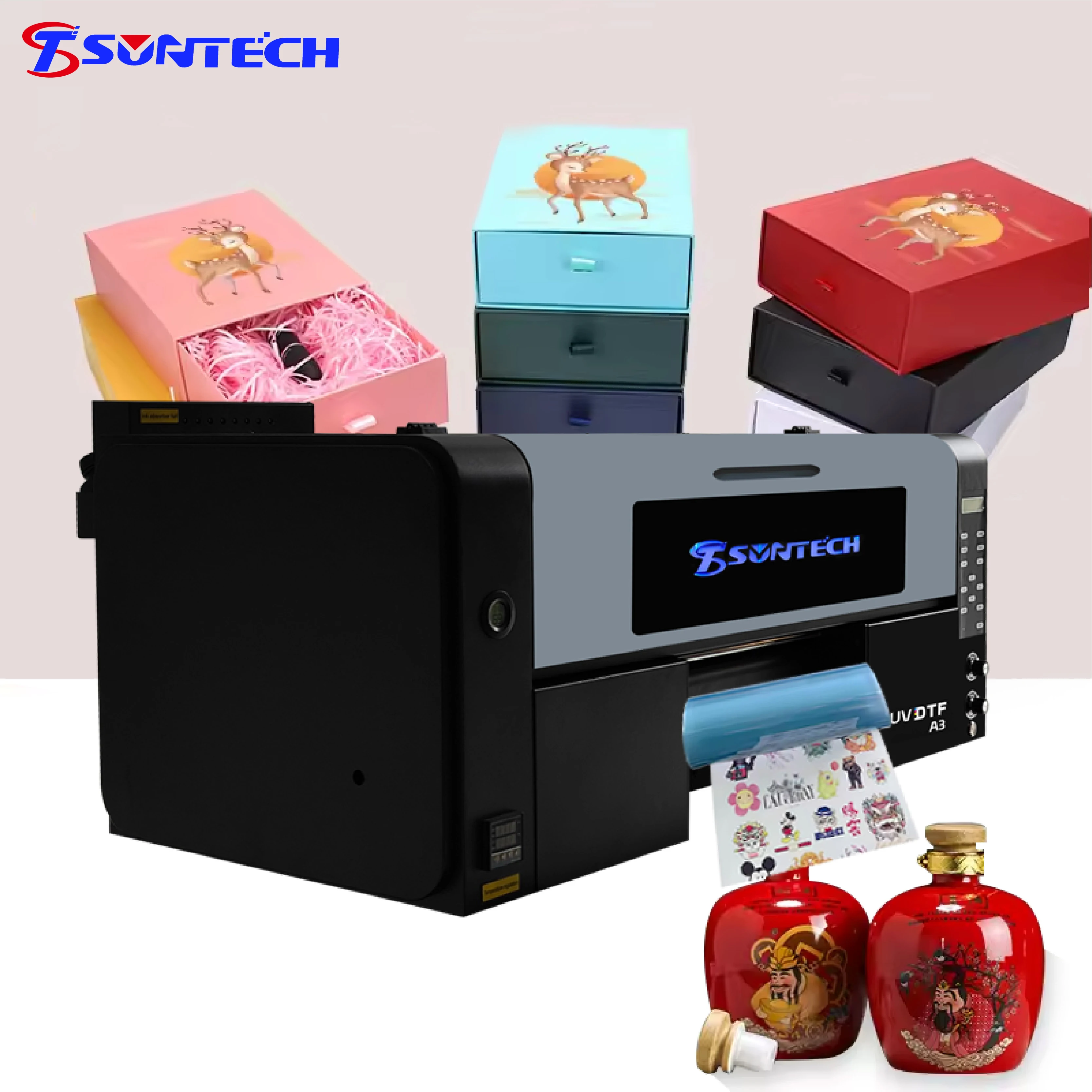 Small crystal label uv printer crystal paste UVDTF label logo label is fully automatic Crystal paste case makeup case printer